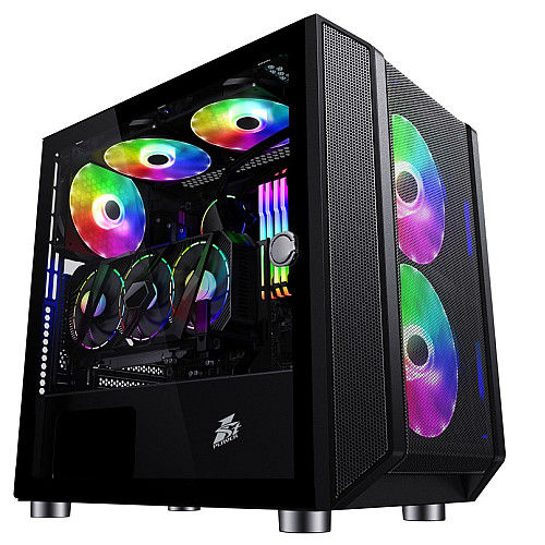 Корпус 1stPlayer D3-3F2-PLUS Black без БП