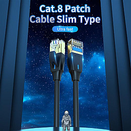 Патч-корд Vention CAT 8 SFTP Ethernet Slim Type 3 м Black IKIBI