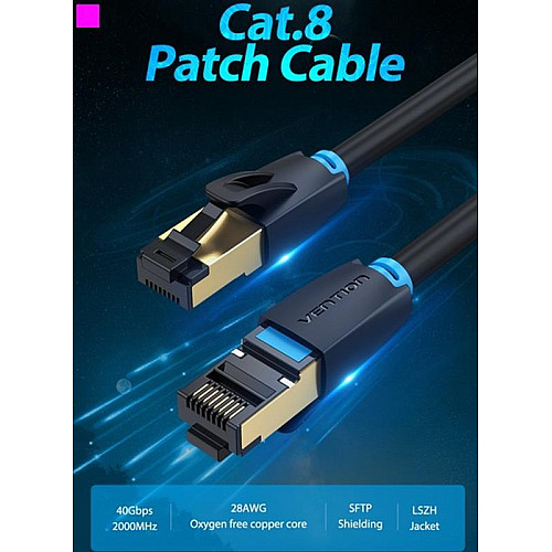 Патч-корд Vention CAT 8 SFTP Ethernet 1.5 м Black IKABG
