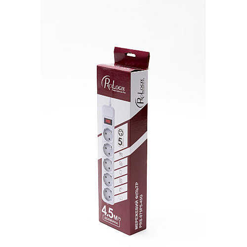 Фільтр живлення PrologiX PRS-075P5-45G 0.75 мм 4.5 м сірий