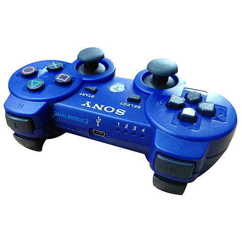 Ігровий бездротовий геймпад DualShock PS3 акумуляторний джойстик з функцією вібрації для PlayStation 3 Синій