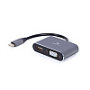 Адаптер Cablexpert HDMI VGA USB Type-C F/M 0.15 м Чорний (A-USB3C-HDMIVGA-01)
