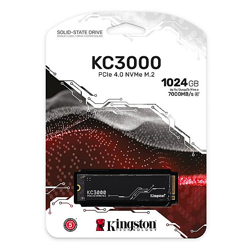 Накопитель SSD 1TB Kingston KC3000 M.2 2280 PCIe 4.0 x4 NVMe 3D TLC (SKC3000S/1024G)
