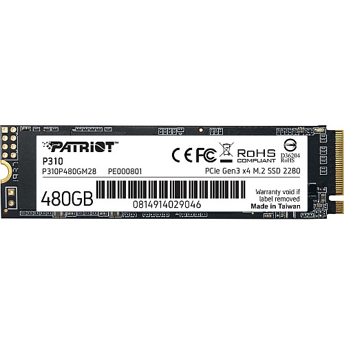 Накопитель SSD 480GB Patriot P310 M.2 2280 PCIe NVMe 4.0 x4 TLC (P310P480GM28)