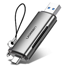 Кардридер 2-в-1 TF/SD Ugreen CM185 50706 USB A & USB-C Серый
