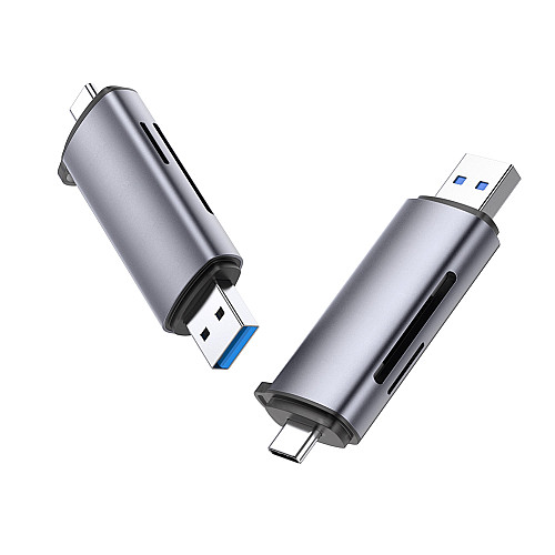 Кардрідер 2-в-1 TF/SD Ugreen CM185 50706 USB A & USB-C Сірий