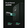 Двухдиапазонный беспроводной Wi-Fi USB адаптер Ugreen AC650 2,4 ГГц/5 ГГц CM448 20204 Черный