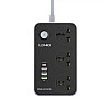 Удлинитель с USB 3 розетки LDNIO SC3412 3A 38W 2 м черный