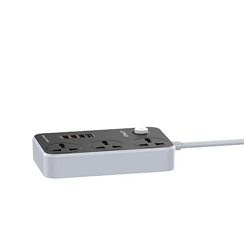 Удлинитель с USB 3 розетки LDNIO SC3412 3A 38W 2 м черный