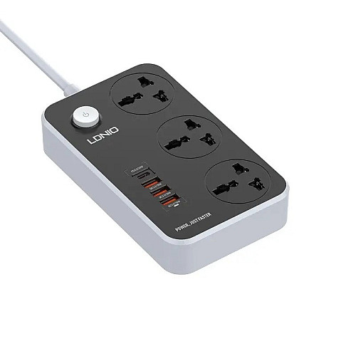 Удлинитель с USB 3 розетки LDNIO SC3412 3A 38W 2 м черный