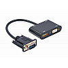 Адаптер Cablexpert VGA HDMI+VGA M/F 0.15 м Чорний (A-VGA-HDMI-02)