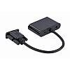 Адаптер Cablexpert VGA HDMI+VGA M/F 0.15 м Чорний (A-VGA-HDMI-02)