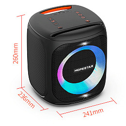 Портативная Bluetooth колонка Hopestar 100 Original Party с микрофоном FM+AUX+MicroSD+USB 10000 mAh Black