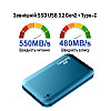Портативный твердотельный накопитель XON Portable SSD X1 2TB USB 3.2 Gen2 Type-C Blue (XSSD2032CB)