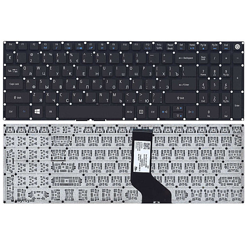 Клавіатура для ноутбука Acer Aspire E5-573T чорна без рамки прямий Enter