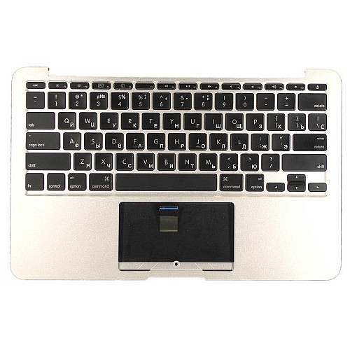 Клавіатура для ноутбука Hosowell Apple MacBook Air A1370 2010+ Silver з топ-панеллю RU горизонтальний Enter