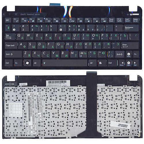 Клавіатура для ноутбука Asus Eee PC 1011 / 1015 / 1016 / 1018 / 1025 / X101 Чорна Чорна рамка RU