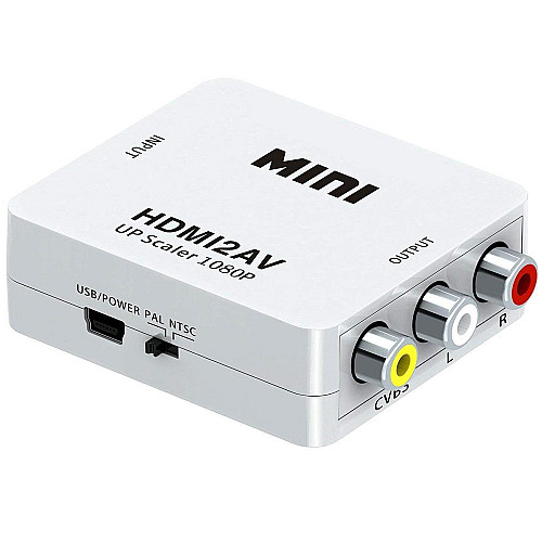 Конвертер видео с цифрового HDMI в аналоговый AV сигнал Addap HDMI2AV-01 1080P