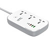 Удлинювач з USB 2 м Ldnio SCW3451 3USB Type-C 3 розетки QC Wi-Fi Білий