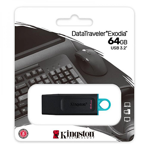 USB-накопитель Kingston DT Exodia 64Gb USB Flash Drive 3.2 64 Гб Black / Teal