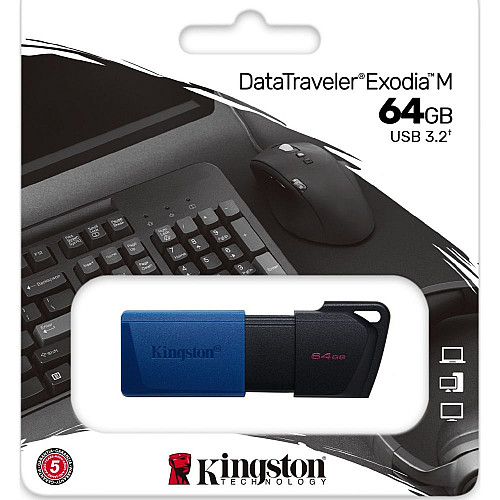 USB-накопитель Kingston DT Exodia M 64Gb USB Flash Drive 3.2 64 Гб Black / Blue