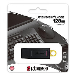 USB-накопитель Kingston DT Exodia 128GB USB Flash Drive 3.2 128 Гб Black / Yellow