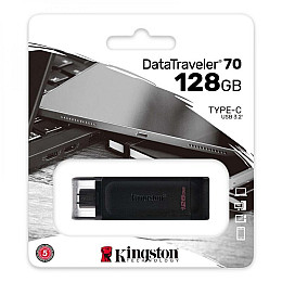 USB-накопитель Kingston DT 70 Type-C 128Gb USB Flash Drive 3.2 128 Гб Black