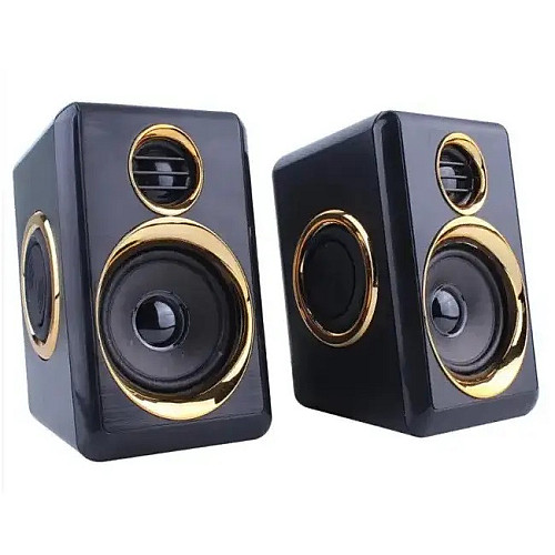 Компьютерные колонки Kisonli T-005 2.0 6W Black-Gold