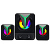 Компьютерные колонки F&T FT-25 с RGB подсветкой 2.1 9W Black (3_03561)