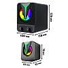 Компьютерные колонки F&T FT-25 с RGB подсветкой 2.1 9W Black (3_03561)