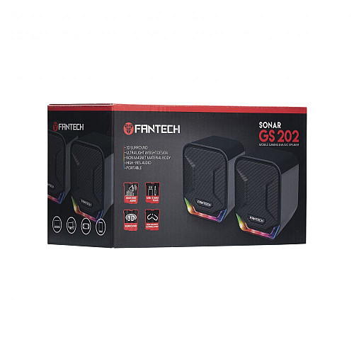 Компьютерная акустика колонка для пк Fantech GS202 Sonar RGB USB - 2.0 / AUX 3.5 mm 2x3W Black