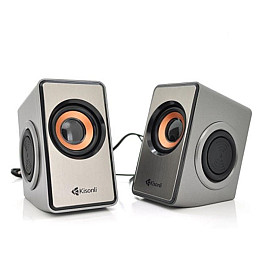 Колонки для ПК и ноутбука Kisonli T-007 Multimedia speaker 4 баса USB - 2.0 / AUX 3.5 mm 2x3W Grey