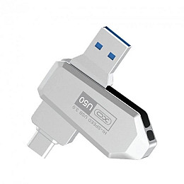 Флешка ЮСБ XO U50 Type C 128gb USB Flash Drive 3.0 Steel