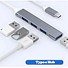 Хаб-розгалужувач для ноутбука TWS USB Type-C на 4 порти USB Сірий
