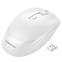 Беспроводная оптическая мышка Borofone BG7 platinum 2.4G Bluetooth 4.0V 1000 - 1600 DPI White
