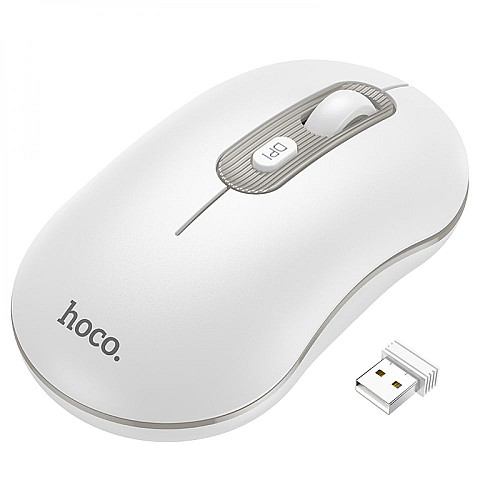 Беспроводная оптическая Мышка Hoco GM21 2.4G Bluetooth 4.0V 1000 - 1600 DPI Бело-Серый