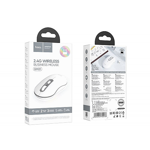 Беспроводная оптическая Мышка Hoco GM21 2.4G Bluetooth 4.0V 1000 - 1600 DPI Бело-Серый