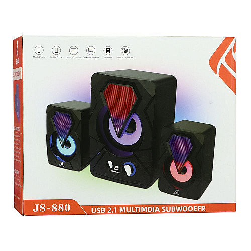 Компьютерные колонки Jeqang JS-880 с RGB 3Вт Black