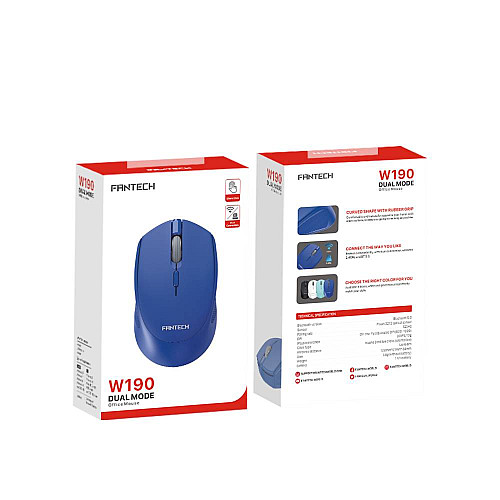 Бездротова USB мишка Fantech W190 Bluetooth v5.0 1600DPI Pixart 3212 Blue