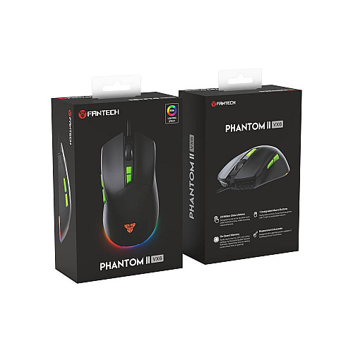 Игровая компьютерная мышь Fantech VX6 Venom Go Phantom II USB RGB DPI 400-7200DPI 125Hz Black