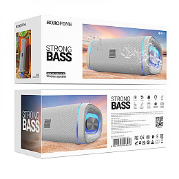 Портативная блютуз колонка Borofone BR32 Strong Bass AUX SD-card Bluetooth V5.3 USB FM-Radio Серый