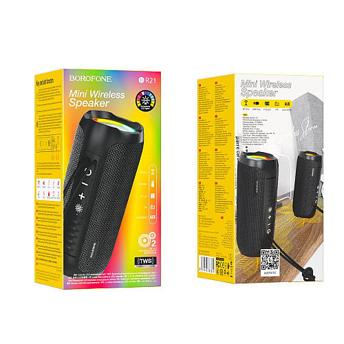 Портативная беспроводная колонка Borofone BR21 10Вт Блютуз V5.1 Черный