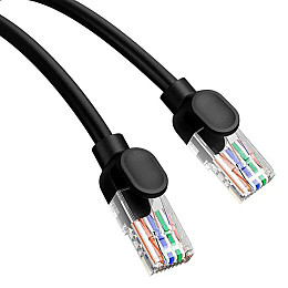 Сетевий кабель RJ45 Baseus CAT5 B00133206111-06 RJ45 круглий 8 м Black