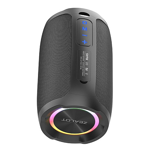 Портативная беспроводная колонка ZeaLot S49 IP67 Bluetooth V5.0 Black