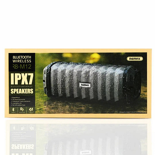 Портативная беспроводная акустика Remax RB-M12 IPX7 Bluetooth V4.2 12 Вт Black