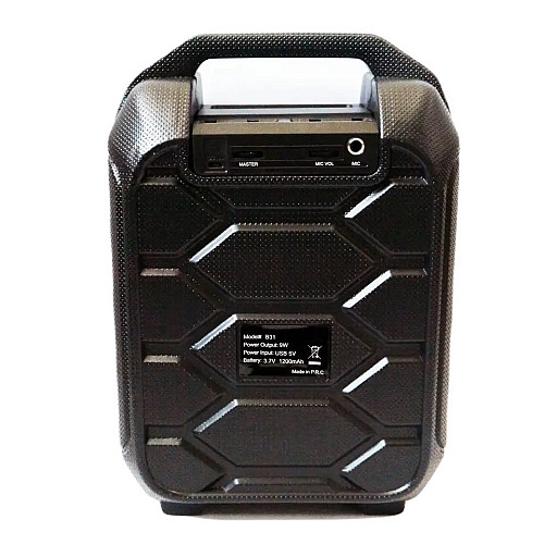 Портативна Bluetooth колонка RIAS B31 чемодан з караоке Black (4_00164)