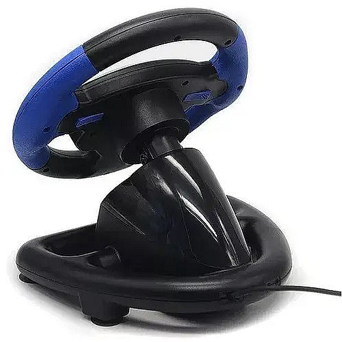 Проводной игровой руль RIAS Steering Wheel 4в1 с педалями и коробкой передач Black-Blue (3_04451)