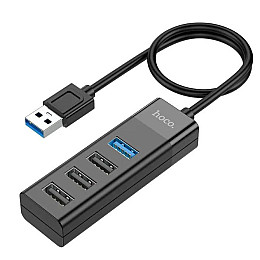 USB hub Hoco HB25 на 4 USB порта USB 3.0*1+USB 2.0*3 черный до 1Tb