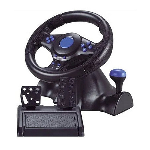 Проводной игровой руль с педалями RIAS Vibration Steering wheel 3в1 (4_00342)