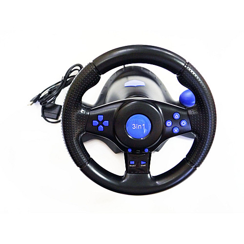 Проводной игровой руль с педалями RIAS Vibration Steering wheel 3в1 (4_00342)